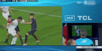 nob penal.jpg 1192065467 Polémico penal de Barracas ante Newell's: la jugada que cambió el partido